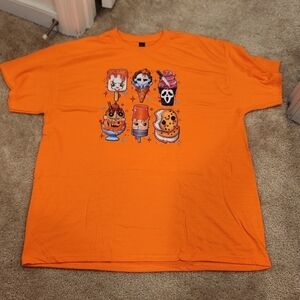 Orange Halloween Icream Short Sleeve T Shirt Unisex Size XL Horror #E144